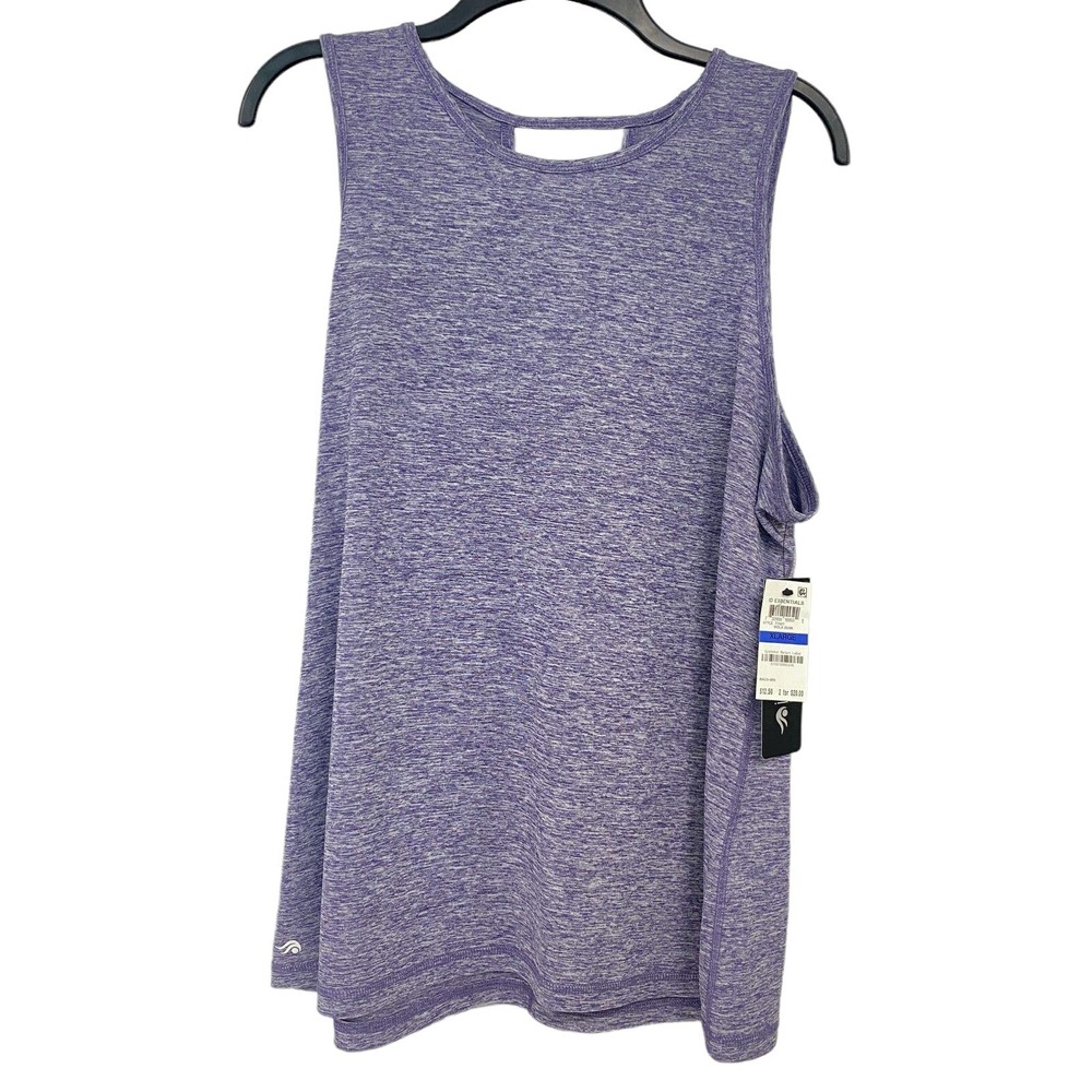 Ideology Womens Viola Dusk Heathered Keyhole-Back Activewear Tank Top Sz XL $12
